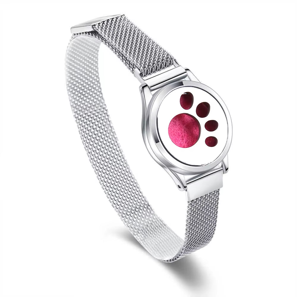 Chic Aromatherapy Bracelet for Women - Adjustable Stainless Steel Diffuser Locket with Free Essential Oil Pads